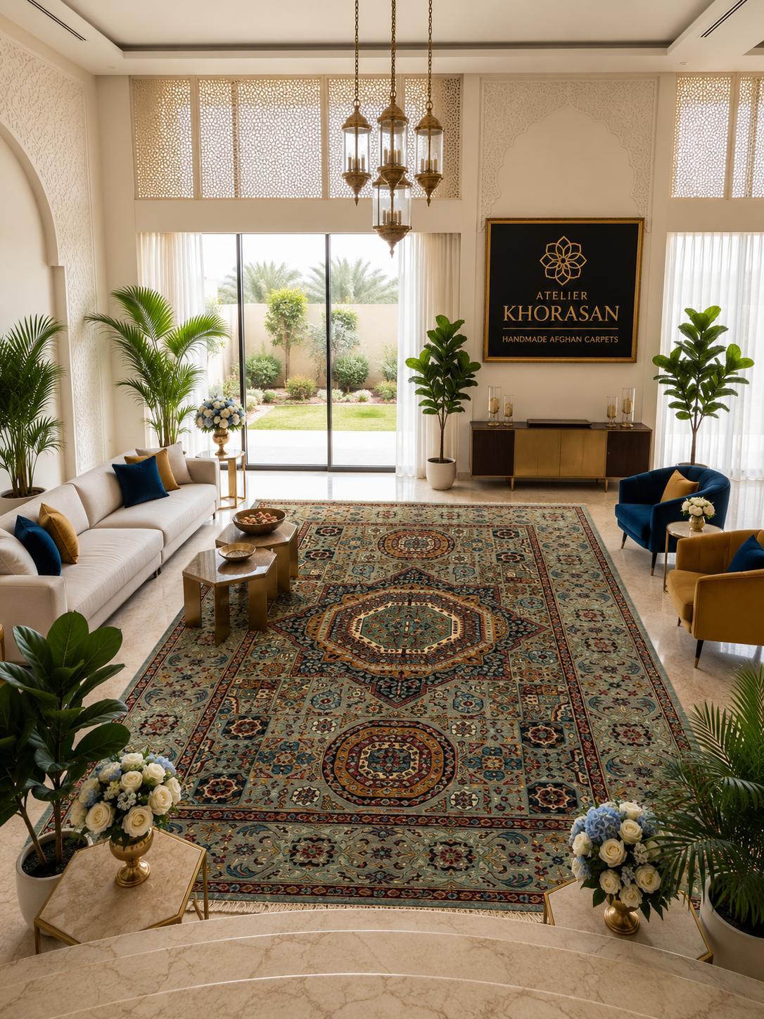 9 m² handwoven carpet — Reception