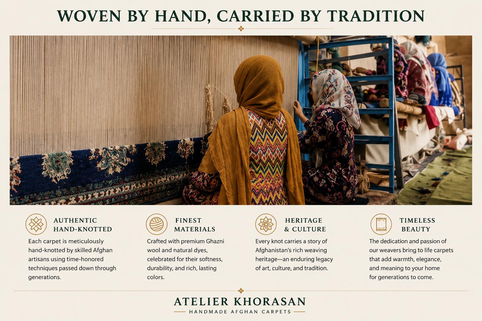 Woven by hand, carried by tradition — Afghan weavers at the loom